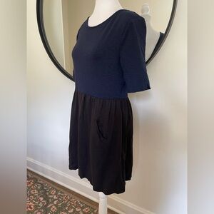 Free People Beach Color block navy and black dress. Pockets and stunning back!!!